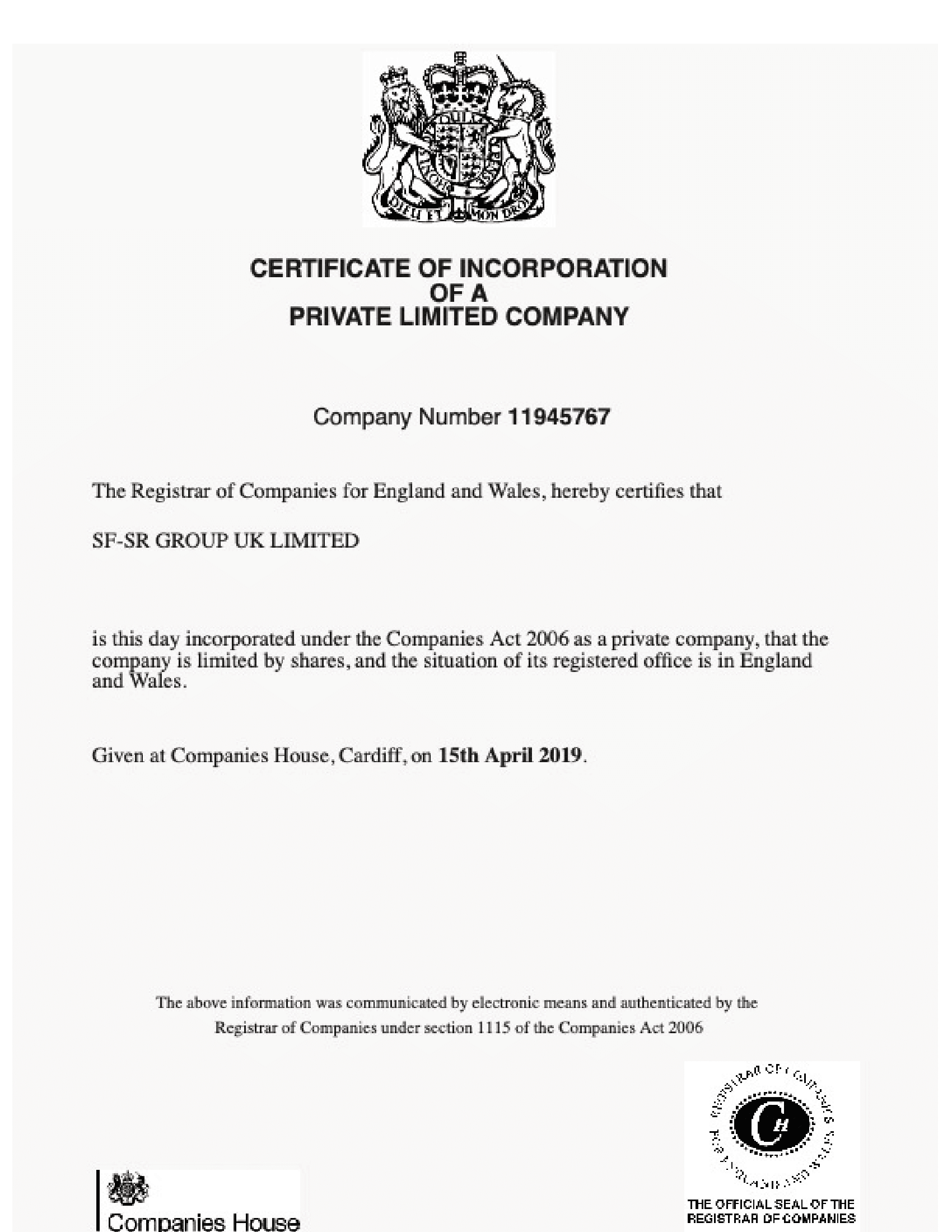 Certificates